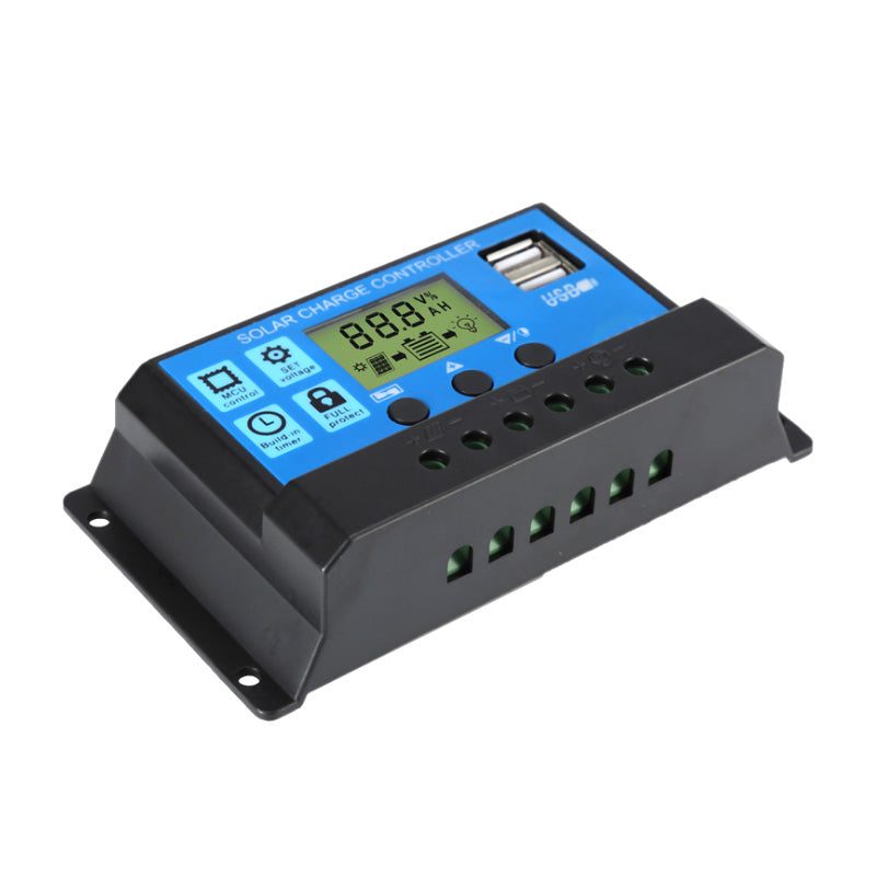 Controller 60A / 50A / 40A / 30A / 20A / 10A 12V 24V automatic solar charging controller PWM controller dual USB support mobile