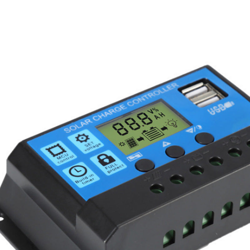 Controller 60A / 50A / 40A / 30A / 20A / 10A 12V 24V automatic solar charging controller PWM controller dual USB support mobile