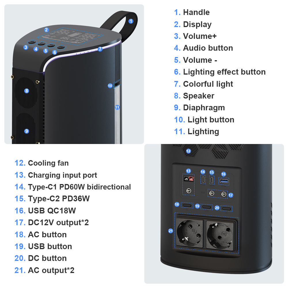 300W 700W multifunctional bluetooth speaker power station