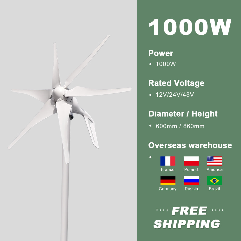 Smaraad SC 600W 800W 1000W Wind turbine Renewable Energy Generators Wind Power Small Horizontal Wind Turbine for Home Free Shipping Installation Instructions, After-sales Service