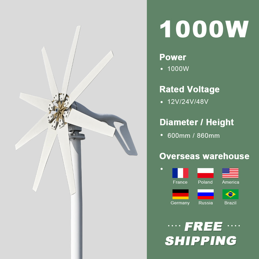 Smaraad SS 600W 800W 1000W Wind Energy System wind turbine controller horizontal wind turbine Free Shipping,Installation Instructions, After-sales Service