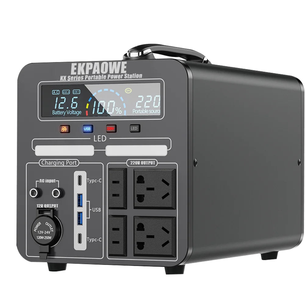 200-240V 1200W Solar Generator 330000mAh 1320Wh Portable Power Station Pure Sine Wave for Home Car Refrigerator Drone Laptops