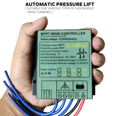 MPPT Wind Controller 100-1000W 12v/24v Auto Matching 48V 10A-40A Wind Turbine Generator Wind Charge Controller Waterproof IP68
