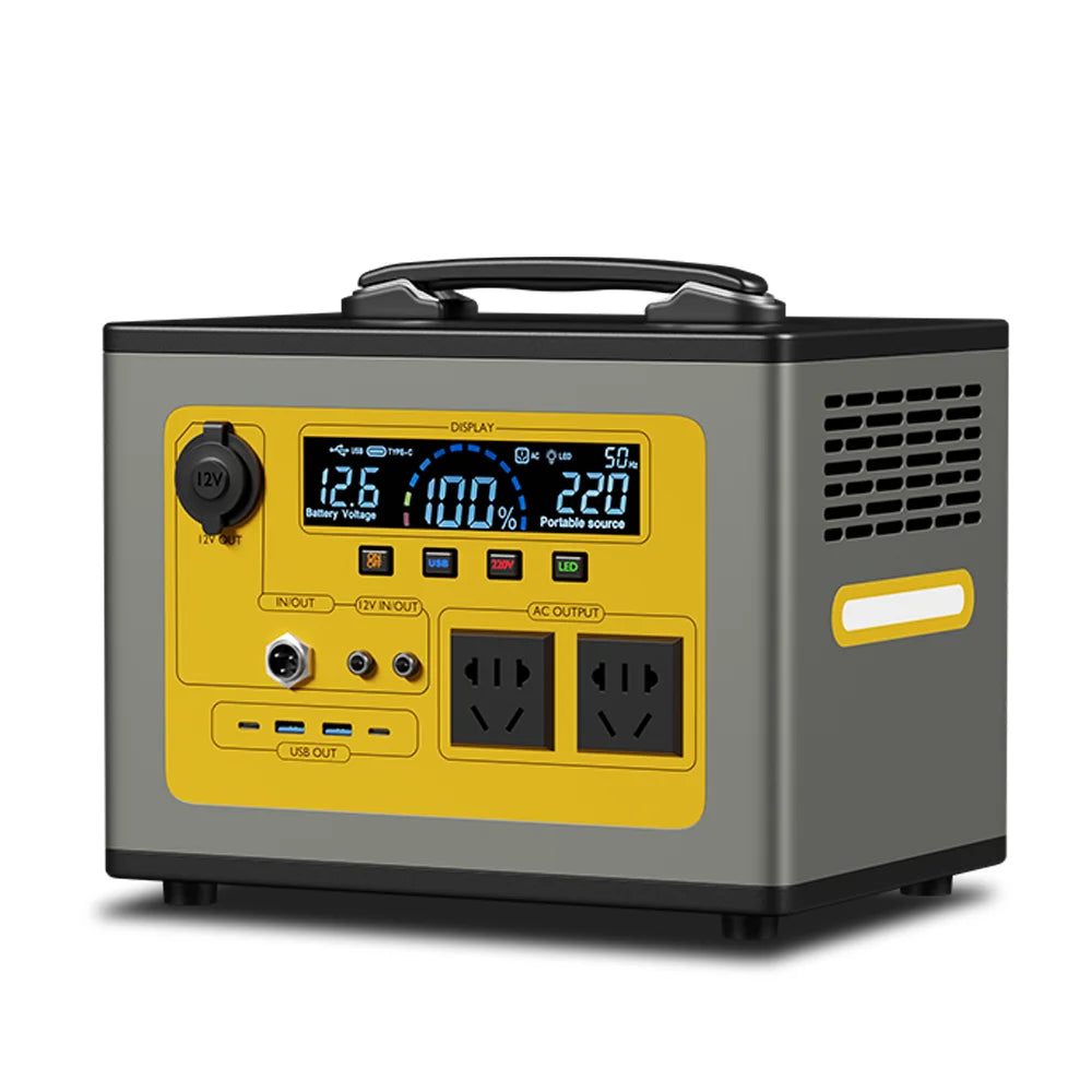 220V - 240V 1320Wh Power Station Protable Power Bank 1200W 450000mAh Lifepo4 Battery With EU Plug Fast Charging Solar Generator