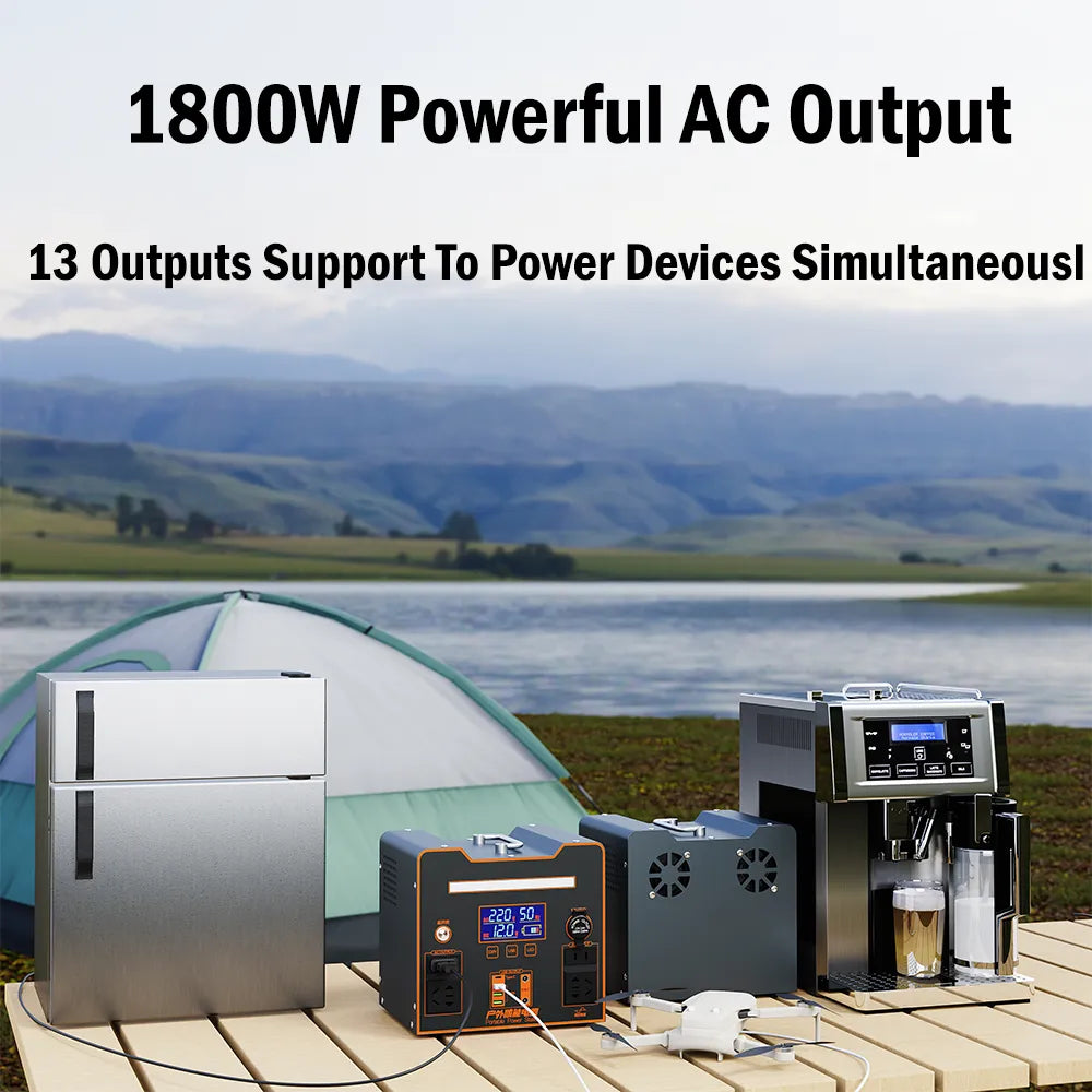 220V AC 300W 56250mAh Portable Power Station Pure Sine Wave 180Wh Solar Generator Powering Car Refrigerator TV Drone Laptops
