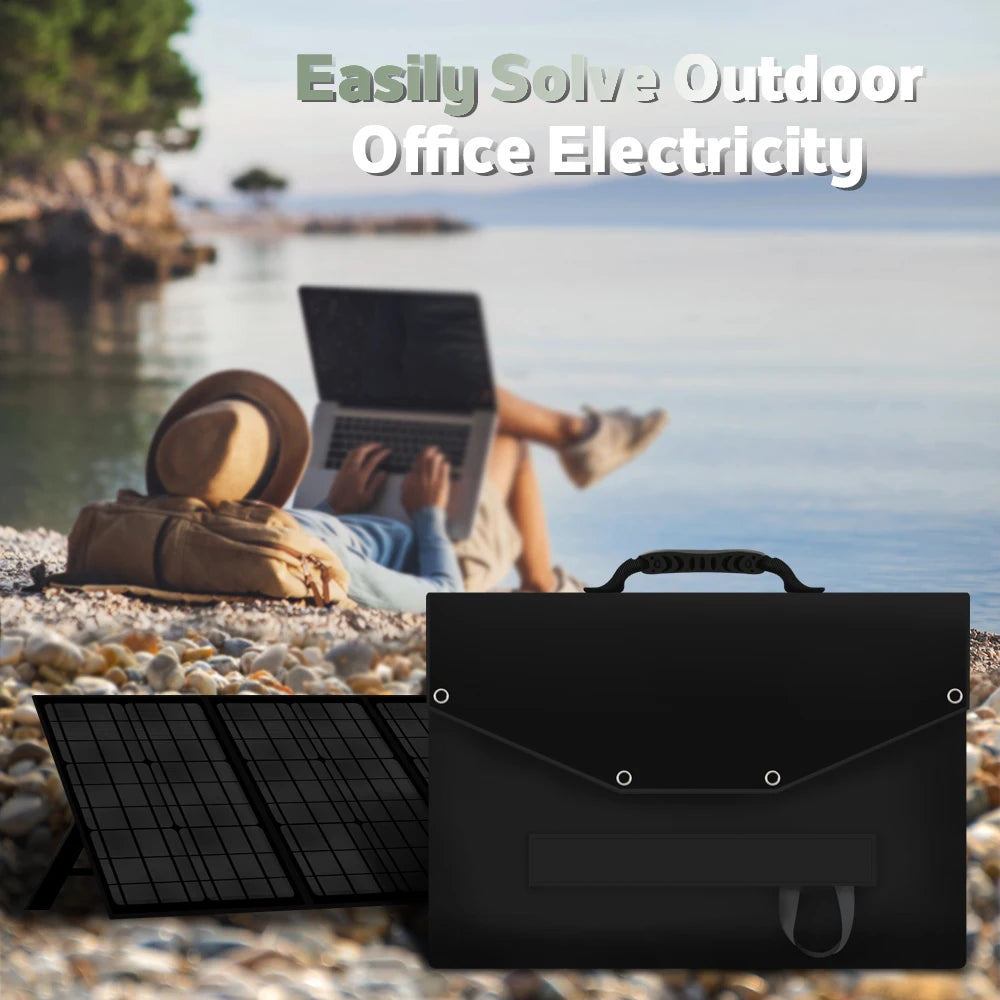 150W 18V Foldable Solar Panel USB Portable Solar Phone Charger   DC Output PD Type-c  Tablets Camping Van RV Trip