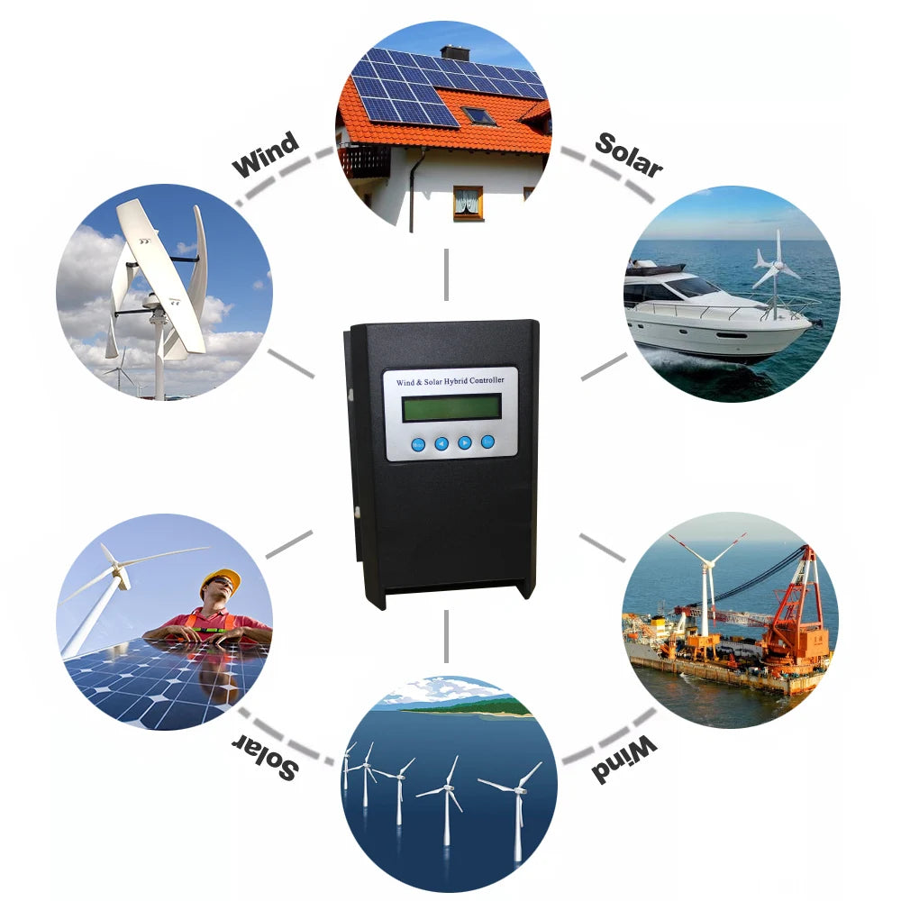 MPPT charging controller Solar controller 800W wind 1000W 12V 24V 48V automatic adjustment household wind generator