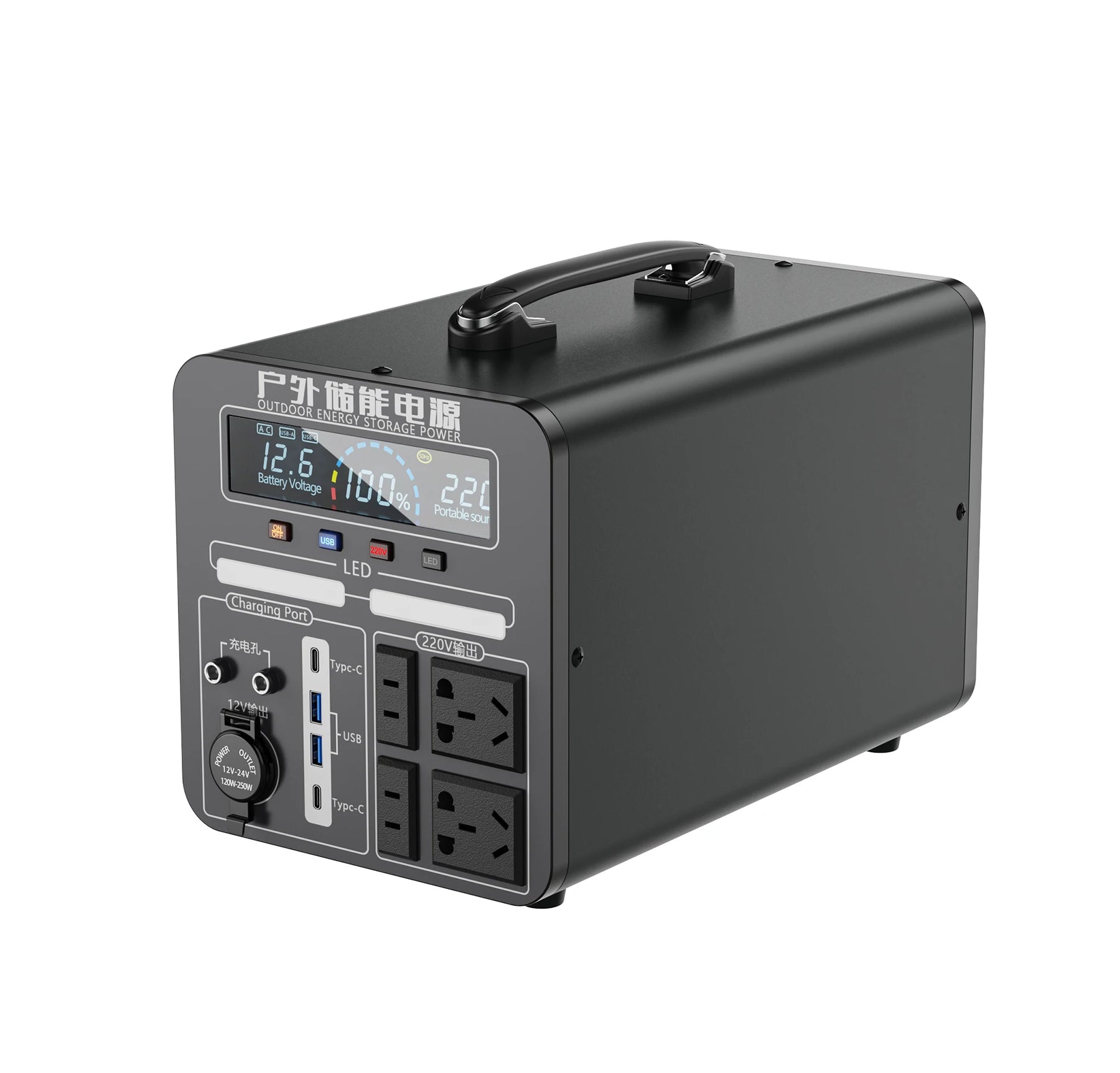Outdoor Mobile Power Supply 220V 2000W Iarge Capacity Portable Charging Station Outdoor Camping Emergency Energy Storage Boiler