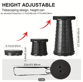 1pc Ultralight Folding Stool - Adjustable Height Portable Bench For Camping, Fishing, And Outdoor Activities - Supports Up To 550lbs