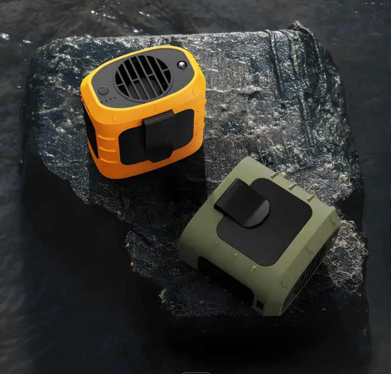 Waist Fan, Clip-on Fan, Belt Fan - Portable Cooling Fan with 8000mAh Battery, Portable Charger - 20H Working Time, LED SOS Light - 3 Speeds, 15500RPM Airflow - Shirt Fan for Jobsite, Farming, Fishing, Travel