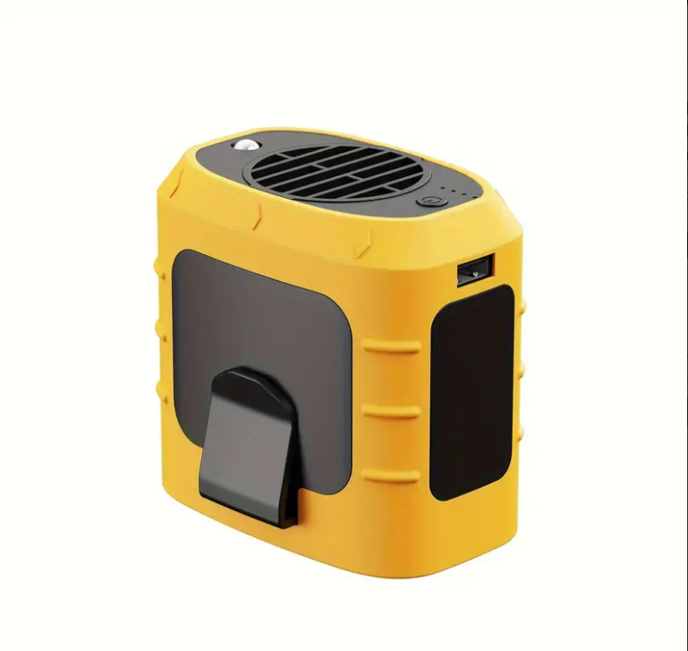 Waist Fan, Clip-on Fan, Belt Fan - Portable Cooling Fan with 8000mAh Battery, Portable Charger - 20H Working Time, LED SOS Light - 3 Speeds, 15500RPM Airflow - Shirt Fan for Jobsite, Farming, Fishing, Travel