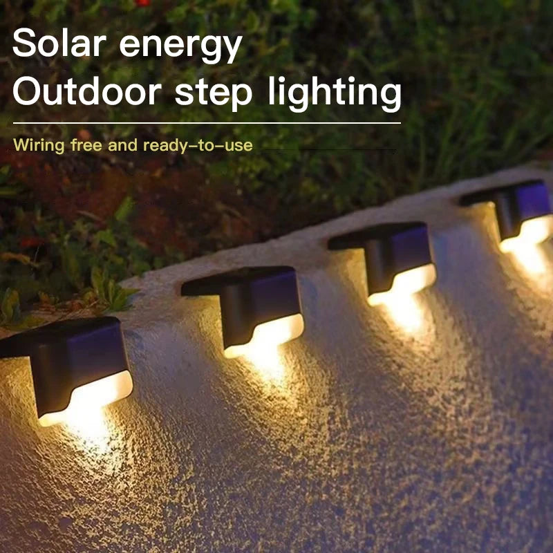 Solar Step Light Decorative Wall Lights Outdoor Corner Light Waterproof Step Light Balcony Wall Lights Garden Decorative Light