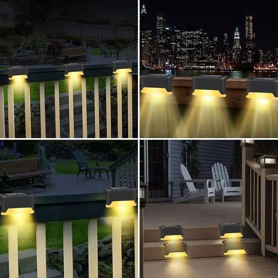 Solar Step Light Decorative Wall Lights Outdoor Corner Light Waterproof Step Light Balcony Wall Lights Garden Decorative Light