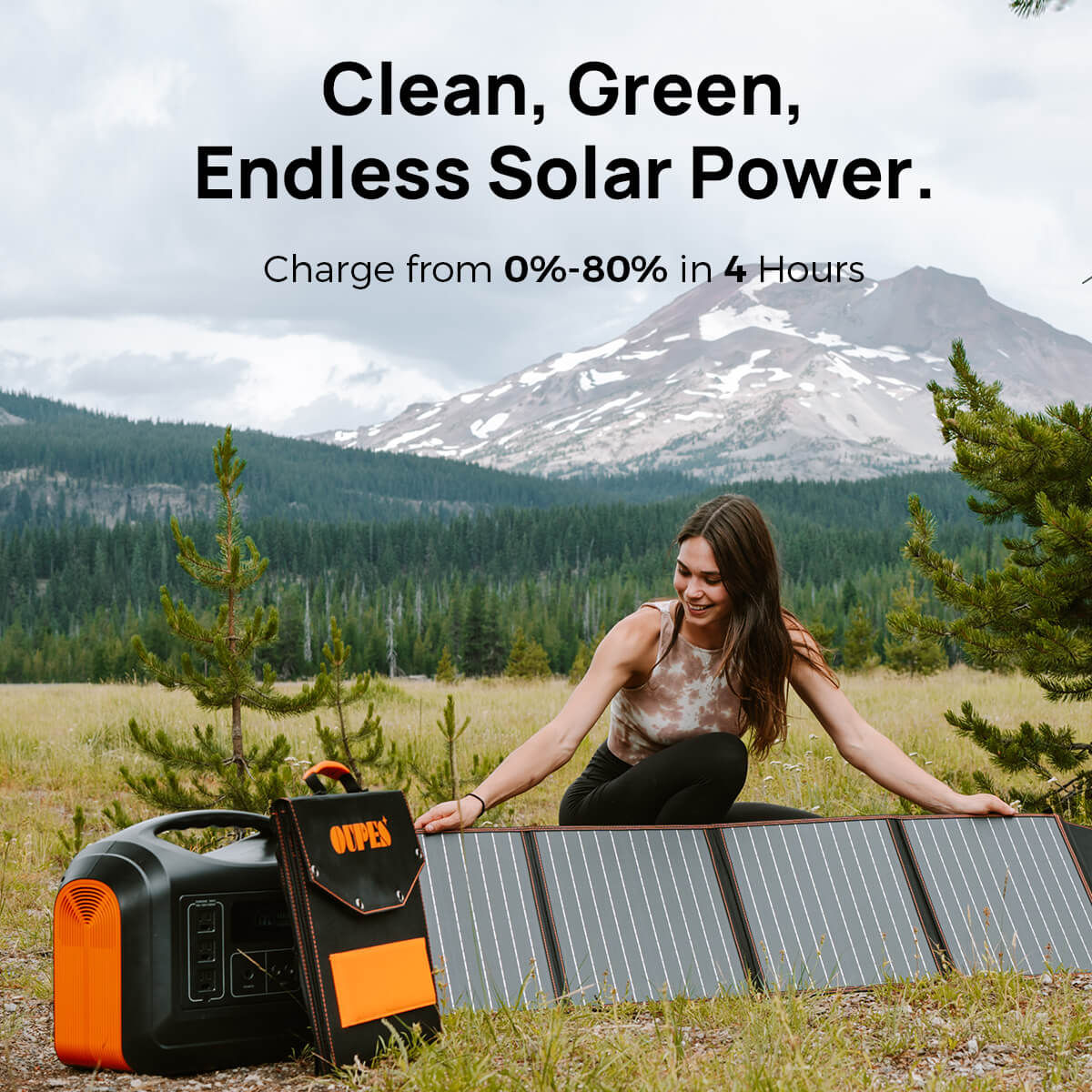 1800W Portable Power Station, 1488Wh LiFePO4 Solar Generator w/ 3 AC Outlets (4000W Peak), Emergency Power for Home Backup, Outdoor RV/Van Camping