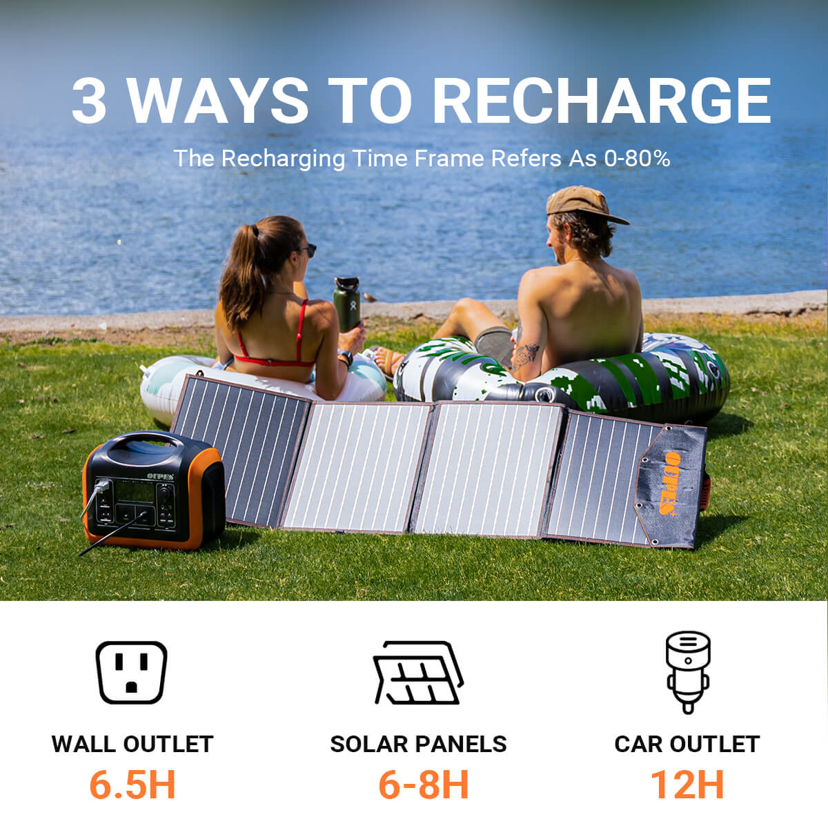 1200W Portable Power Station, Solar Generator 992Wh LiFePO4 Battery Backup Solar Powered Generators Quick Charge Pure Sine Wave 110V AC Outlet Powerbank for Home Use Camping Outdoors Travel