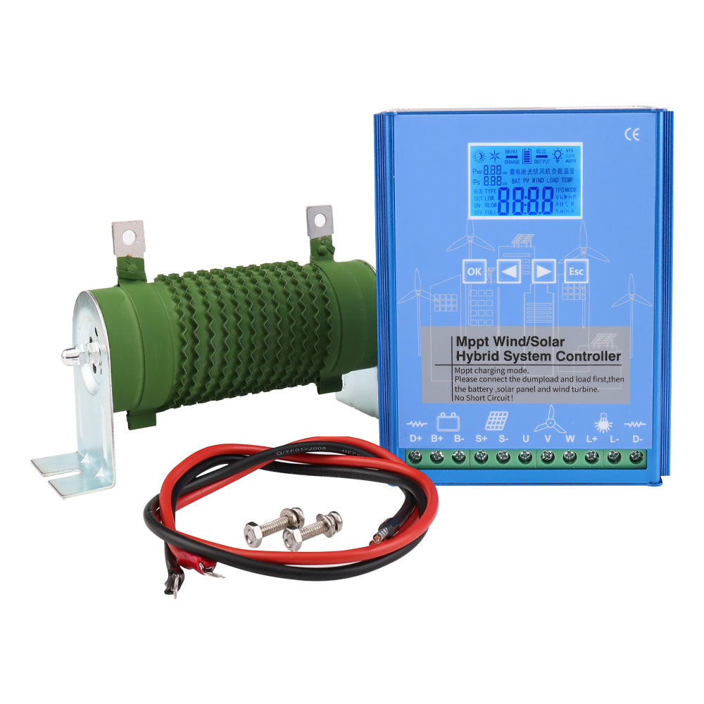 SMARAAD Wind Solar Hybrid Charge Controller 2500W, MPPT Booster Regulator for Off Grid Systems, 12V 24V 48V,2000W Wind Turbine 600W Solar Panel Power Controller with Dump-load, Wind: 0-2000W, Solar: 0-600W,Free Shipping