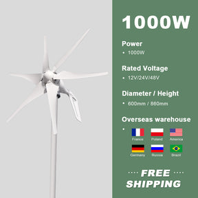 Smaraad SC 600W 800W 1000W Wind turbine Renewable Energy Generators Wind Power Small Horizontal Wind Turbine for Home Free Shipping Installation Instructions, After-sales Service