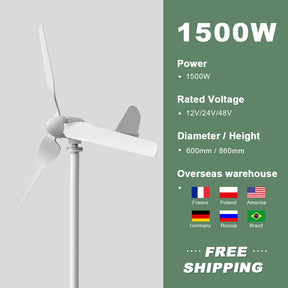 Smaraad SM3 1500W 12V 24V 48V Renewable Energy Wind Turbine Generator turbines Free Shipping Installation Instructions, After-sales Service