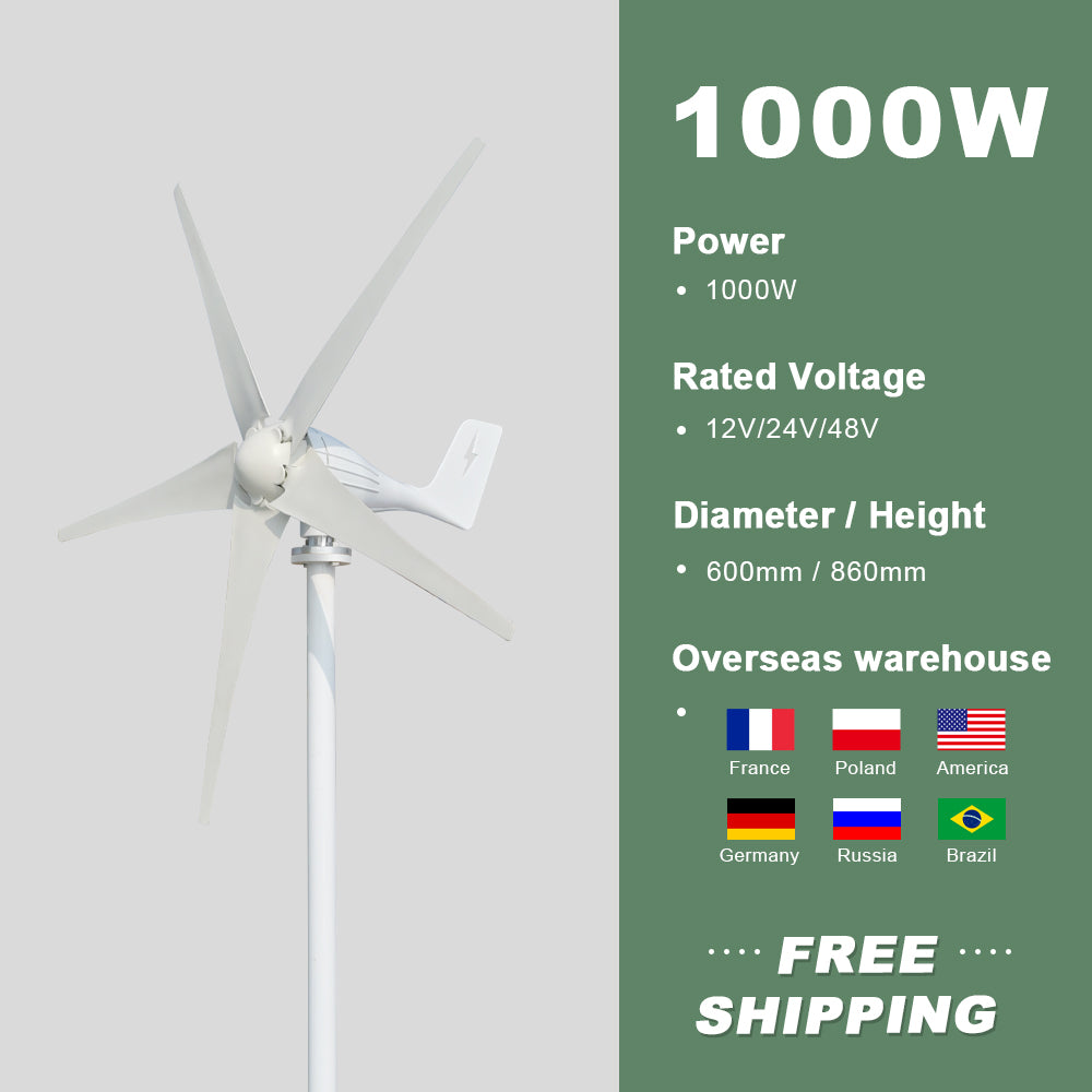 Smaraad SZ 600W 800W 1000W Wind Power Small Horizontal at home  Renewable Energy Generators turbines generator Free Shipping Installation Instructions, After-sales Service