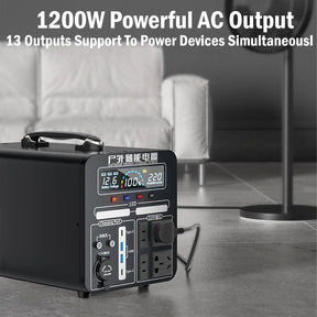 200-240V 1200W Solar Generator 330000mAh 1320Wh Portable Power Station Pure Sine Wave for Home Car Refrigerator Drone Laptops