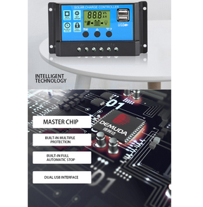 Controller 60A / 50A / 40A / 30A / 20A / 10A 12V 24V automatic solar charging controller PWM controller dual USB support mobile