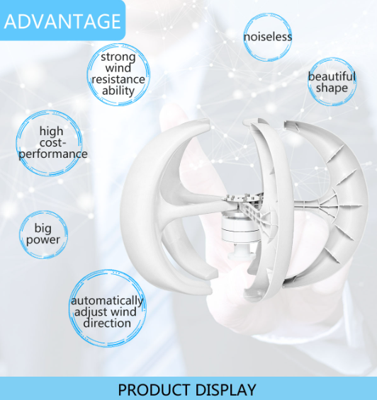 Smaraad SR  600W 1000W Vertical Axis Wind Turbine Renewable Energy System Wind Generator for Home Rooftop