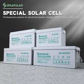 SMARAAD Deep cycle Gel battery 12v 200Ah 250Ah 150Ah solar panel storage gel battery system for home