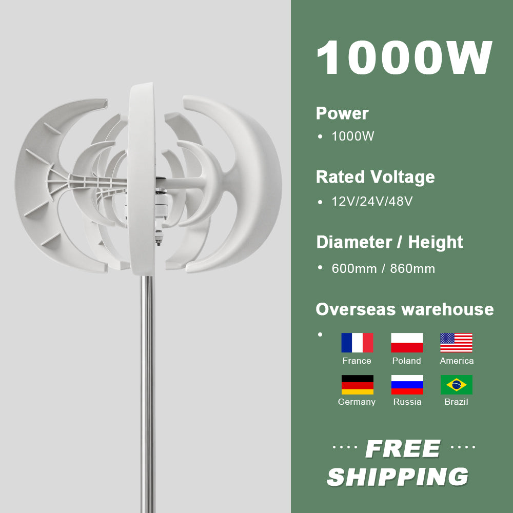 Smaraad SR  600W 1000W Vertical Axis Wind Turbine Renewable Energy System Wind Generator for Home Rooftop Free Shipping Installation Instructions, After-sales Service
