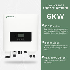6KW Solar Panel kit with battery and inverter Low Voltage Storage Inverter H1 Hybrid Solar Inverter