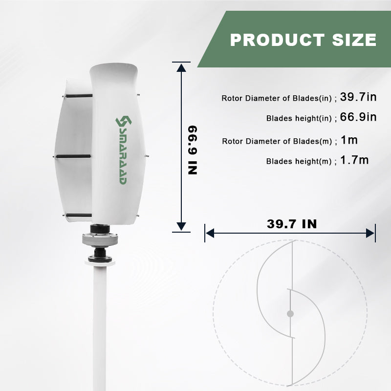 Smaraad ST 600W 800W 1000W 2000W 3000W wind energy wind turbine advantages Wind generator vertical