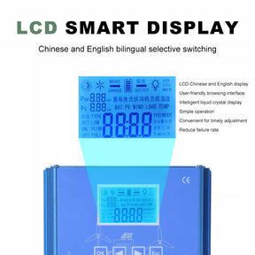 SMARAAD Wind Solar Hybrid Charge Controller 2500W, MPPT Booster Regulator for Off Grid Systems, 12V 24V 48V,2000W Wind Turbine 600W Solar Panel Power Controller with Dump-load, Wind: 0-2000W, Solar: 0-600W,Free Shipping