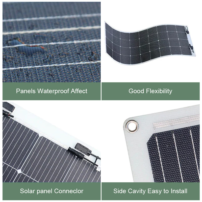 5pcs X 60W window system High efficiency Foldable mono flexible solar panel 300W for travel backpacks, RVs, boats