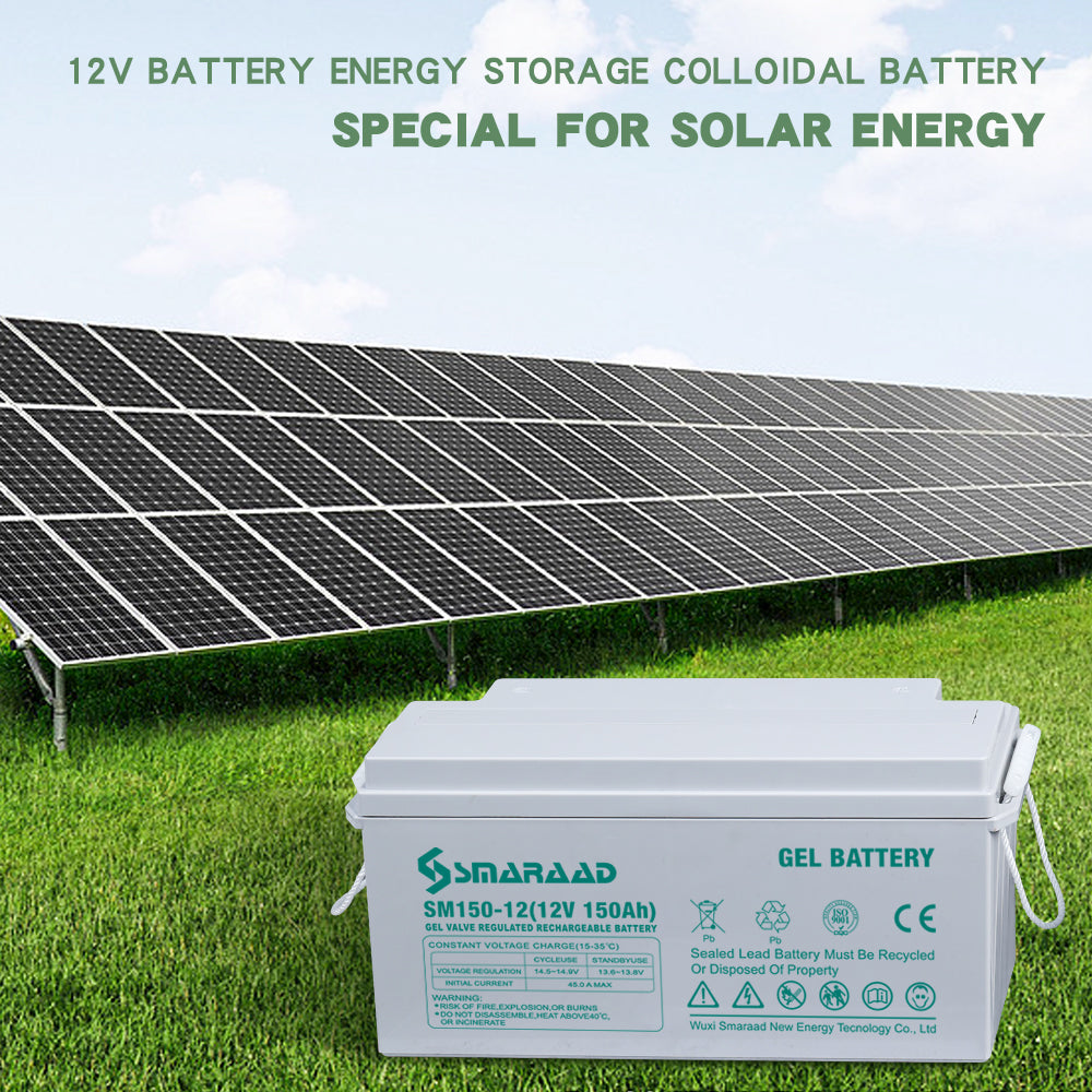 SMARAAD Deep cycle Gel battery 12v 200Ah 250Ah 150Ah solar panel storage gel battery system for home