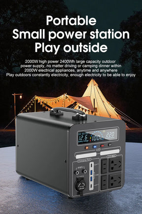 Outdoor Mobile Power Supply 220V 2000W Iarge Capacity Portable Charging Station Outdoor Camping Emergency Energy Storage Boiler