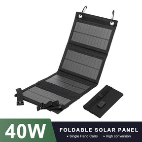 40W Small USB Foldable Solar Panel with Charger 5V USB, Portable Emergency Power Solar Panel for Hiking Camping Backpacking  Cycling