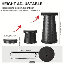 1pc Ultralight Folding Stool - Adjustable Height Portable Bench For Camping, Fishing, And Outdoor Activities - Supports Up To 550lbs