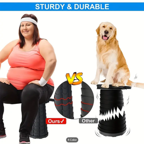 1pc Ultralight Folding Stool - Adjustable Height Portable Bench For Camping, Fishing, And Outdoor Activities - Supports Up To 550lbs