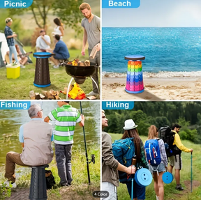 1pc Ultralight Folding Stool - Adjustable Height Portable Bench For Camping, Fishing, And Outdoor Activities - Supports Up To 550lbs