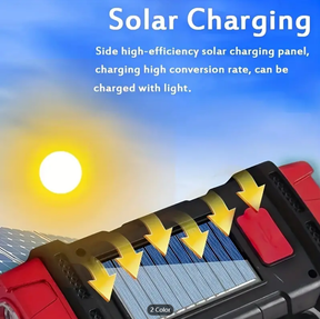 Multifunctional LED Solar Camping Light, Bright Portable Rechargeable Flashlight, Suitable For Outdoor Hiking Camping