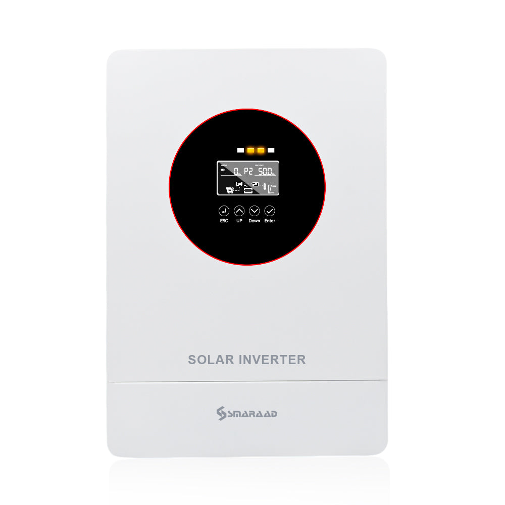 SMARAAD 3.6KW Solar Inverter and Controller Integrated Unit Wall-mounted Solar 24V DC to 220V AC Inverter built-in MPPT Pure Sine Wave Inverter Solar Charge Controller Suitable for Solar Power Systems