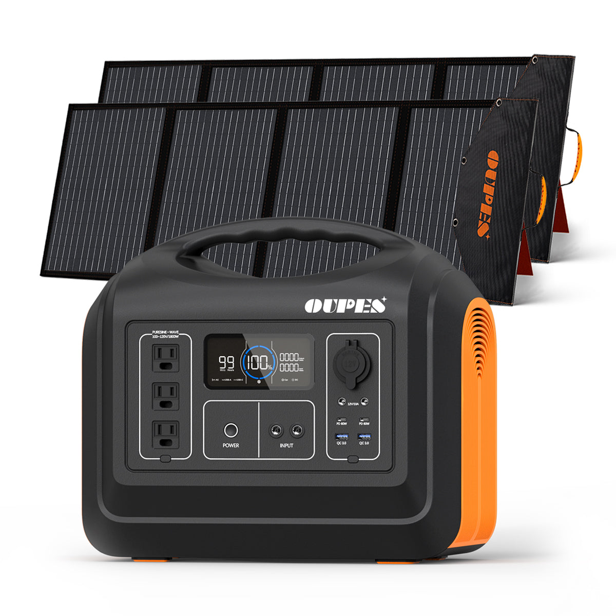 1800W Portable Power Station, 1488Wh LiFePO4 Solar Generator w/ 3 AC Outlets (4000W Peak), Emergency Power for Home Backup, Outdoor RV/Van Camping