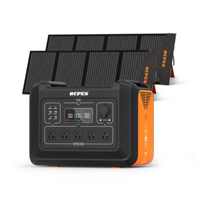 2400W Solar Generator with 2pc 240W Panels Included, Portable LiFePO4 Power Station w/ 5 2400W AC Outlets for Outdoors Camping RV High-Power Appliances Emergency